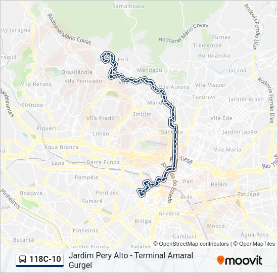 118C-10 Bus Line Map