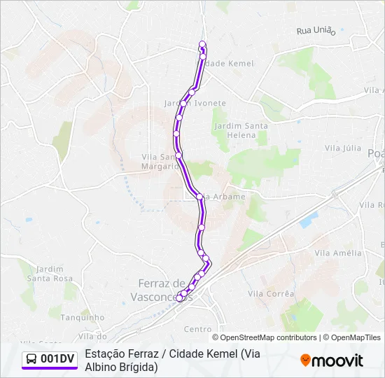 001DV Bus Line Map