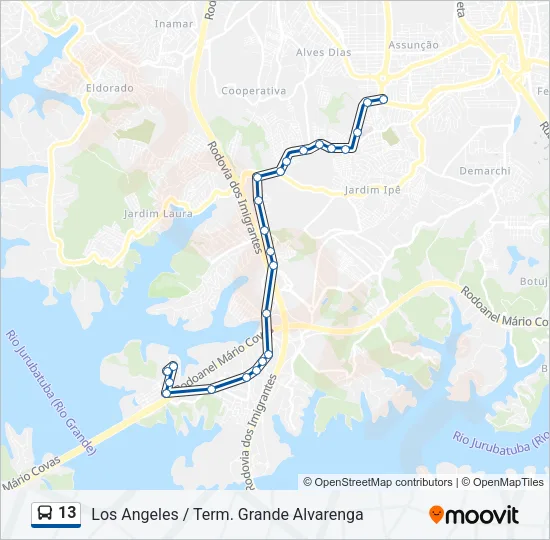 13 Bus Line Map