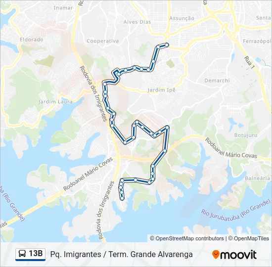 13B Bus Line Map