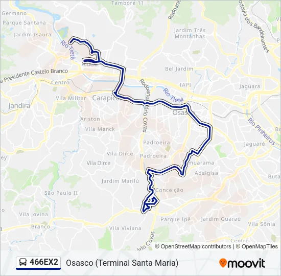466EX2 Bus Line Map