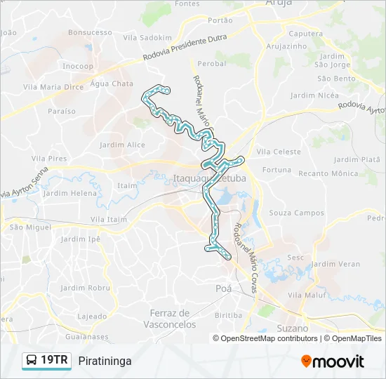 19TR Bus Line Map