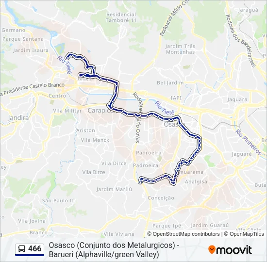 466 Bus Line Map