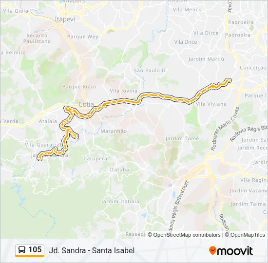 105 Bus Line Map