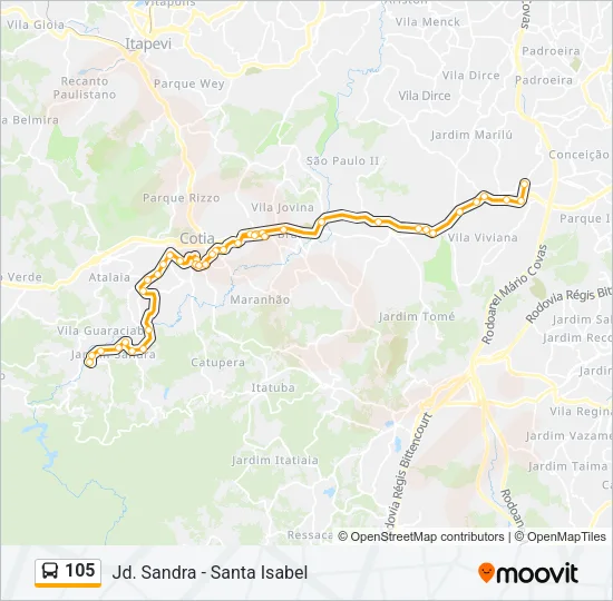 105 Bus Line Map