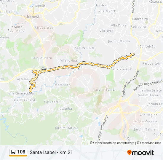 108 Bus Line Map