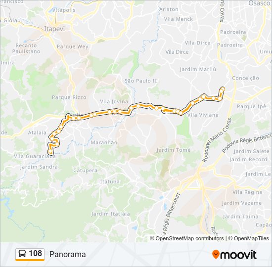 108 bus Line Map