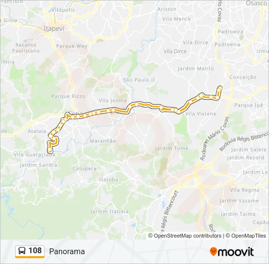 108 Bus Line Map