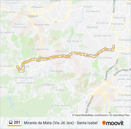 201 Bus Line Map