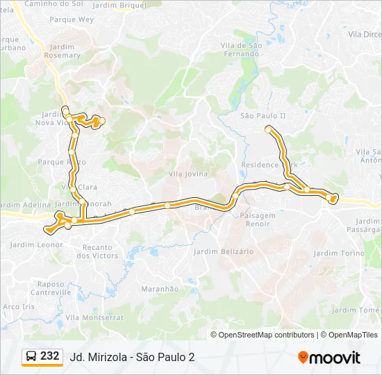 232 Bus Line Map