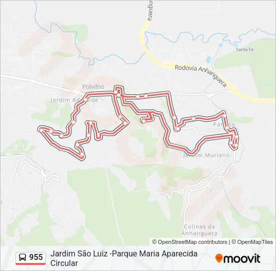 955 Bus Line Map
