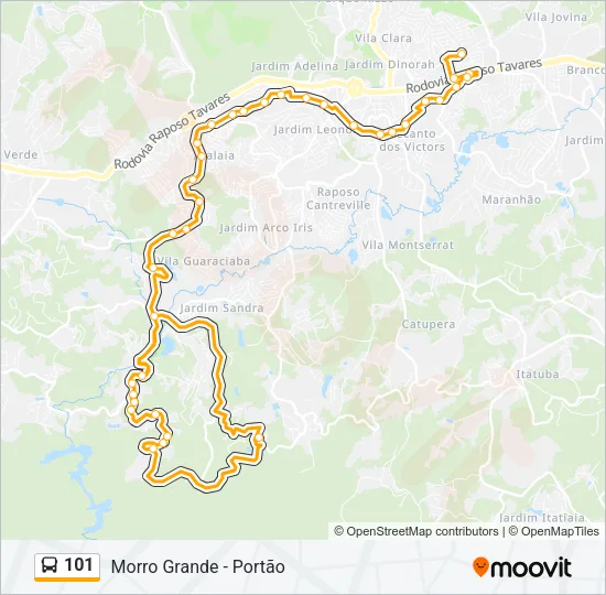 101 Bus Line Map