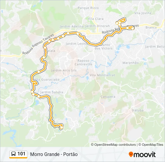 101 Bus Line Map