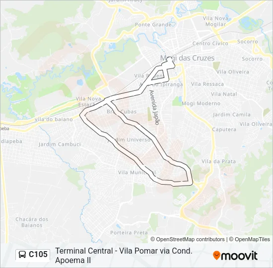 C105 Bus Line Map