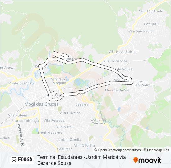 Mapa de E006A de autobús