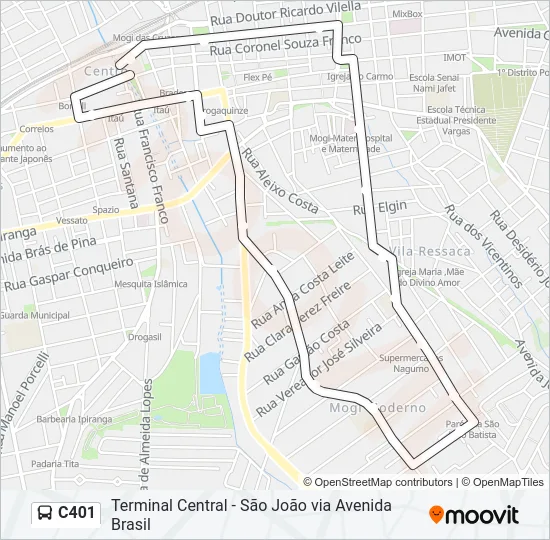 C401 Bus Line Map
