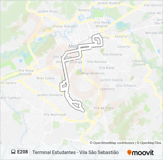 E208 Bus Line Map