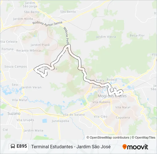 E895 Bus Line Map