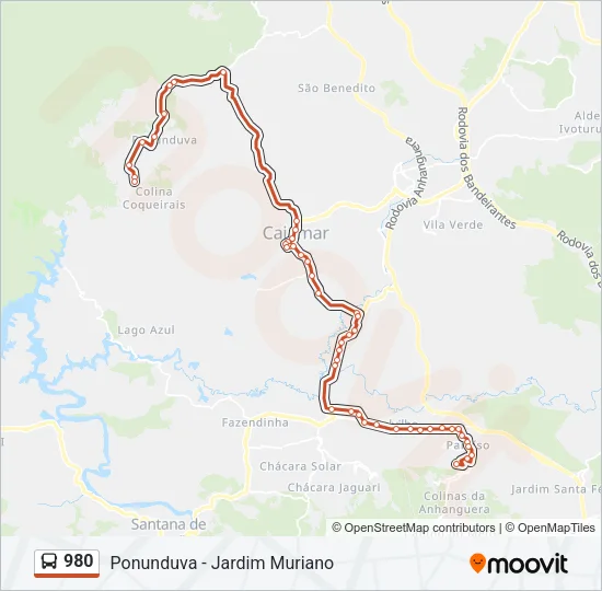 980 Bus Line Map