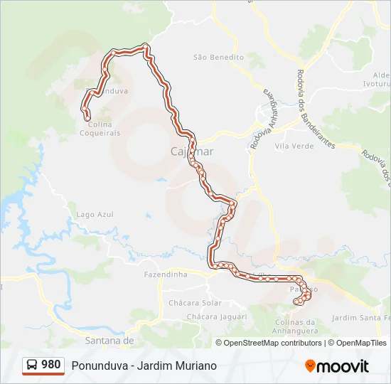 980 Bus Line Map