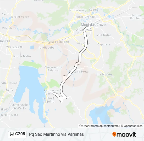 C205 Bus Line Map