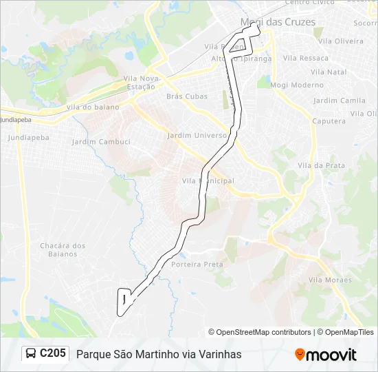 C205 Bus Line Map