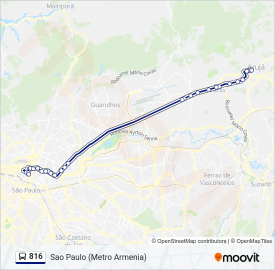 816 Bus Line Map