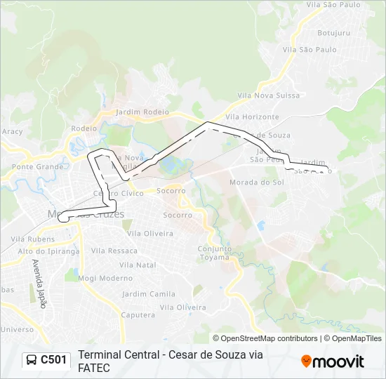 C501 Bus Line Map