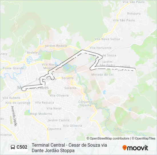 C502 Bus Line Map