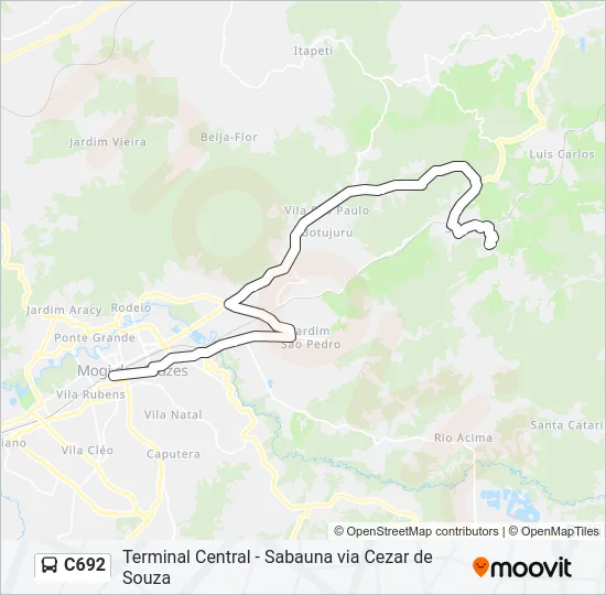 C692 Bus Line Map