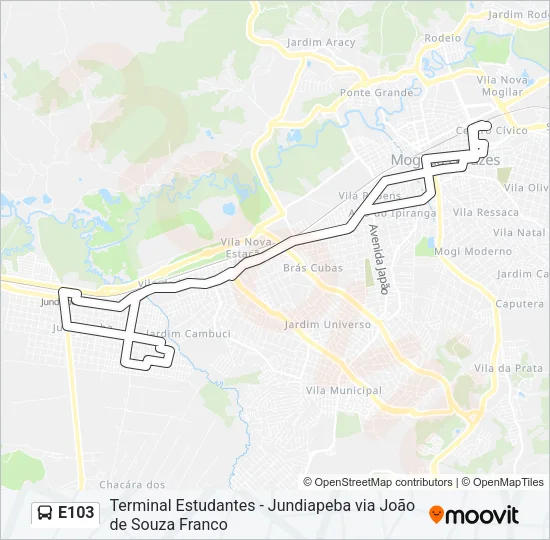 E103 Bus Line Map