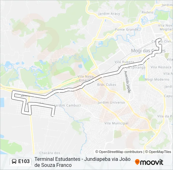 E103 Bus Line Map