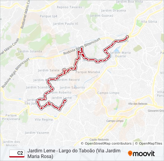 c2 Route: Schedules, Stops & Maps - Largo do Taboão (via Jardim Maria ...