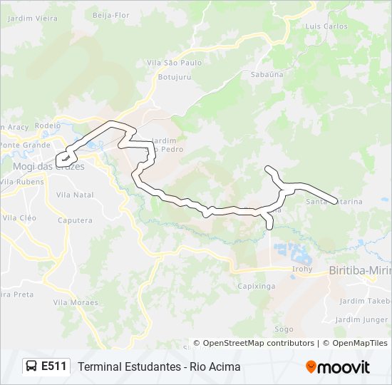 Mapa de E511 de autobús