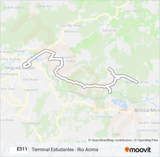 Mapa de E511 de autobús