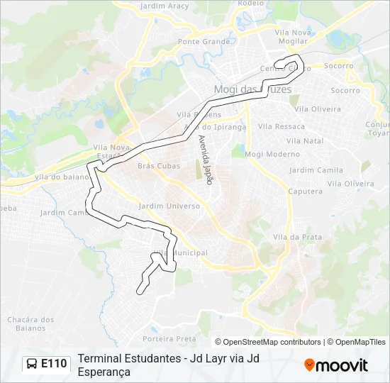 E110 Bus Line Map