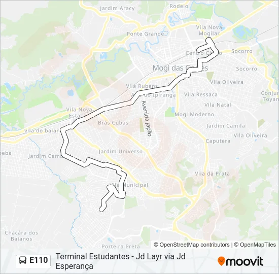 E110 Bus Line Map