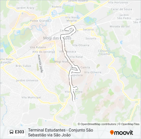 E303 Bus Line Map