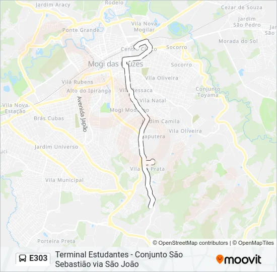 E303 Bus Line Map