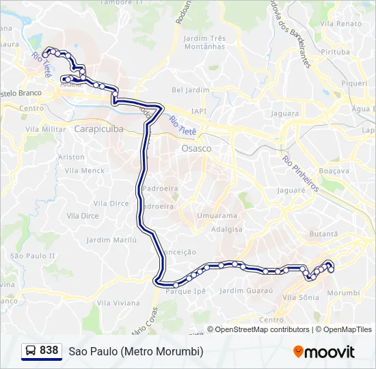 838 Bus Line Map