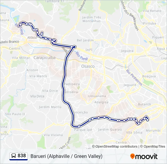 838 Bus Line Map