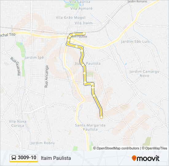 Mapa de 3009-10 de autobús