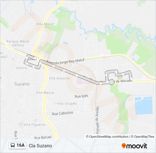 Mapa de 16A de autobús