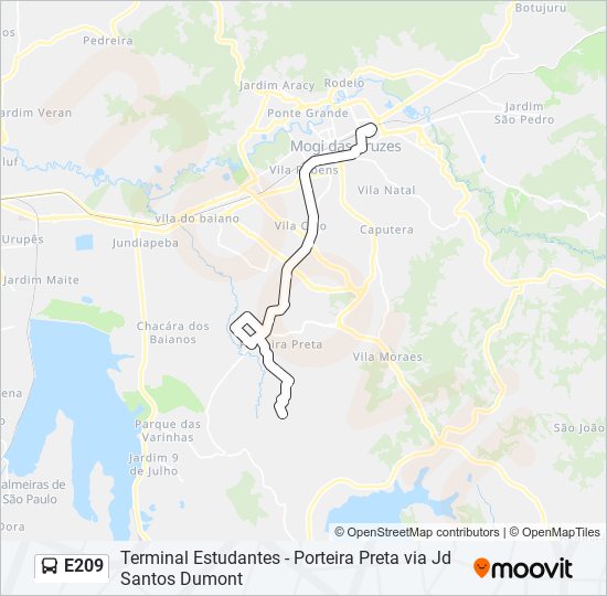 E209 bus Line Map