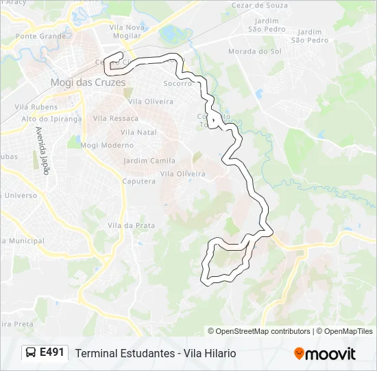 E491 Bus Line Map