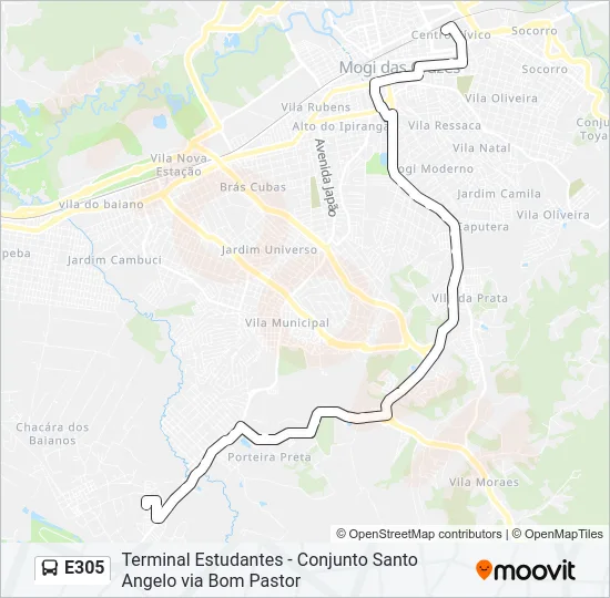 E305 Bus Line Map
