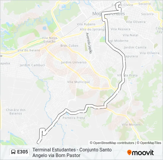 E305 Bus Line Map