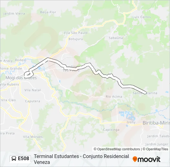 E508 Bus Line Map