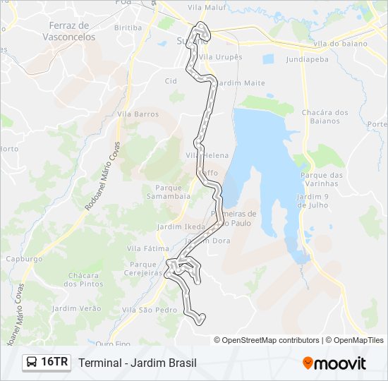 Mapa de 16TR de autobús