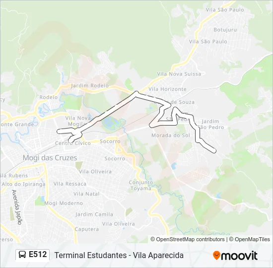 E512 Bus Line Map